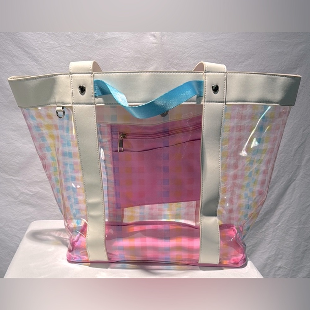 Chic Transparent Checkered Tote Bag